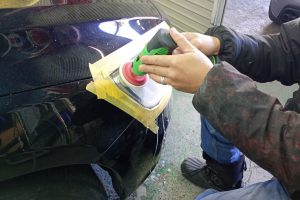 VOLVO V60　ヘッドライト磨き施工